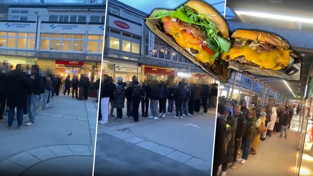 Bei Temperaturen knapp über dem Gefrierpunkt warteten hungrige Kunden auf eine heiße Stärkung.