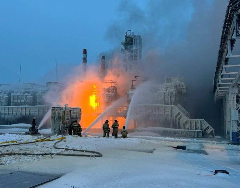 Brand in Erdgas-Terminal im russischen Ostseehafen Ust-Luga.