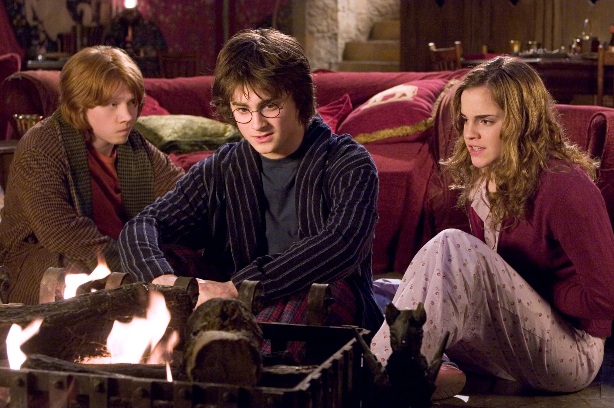 In den Harry Potter Filmen sind Ron Weasley (Rupert Grint), Harry Potter (Daniel Radcliffe) und Hermione Granger (Emma Watson) befreundet.