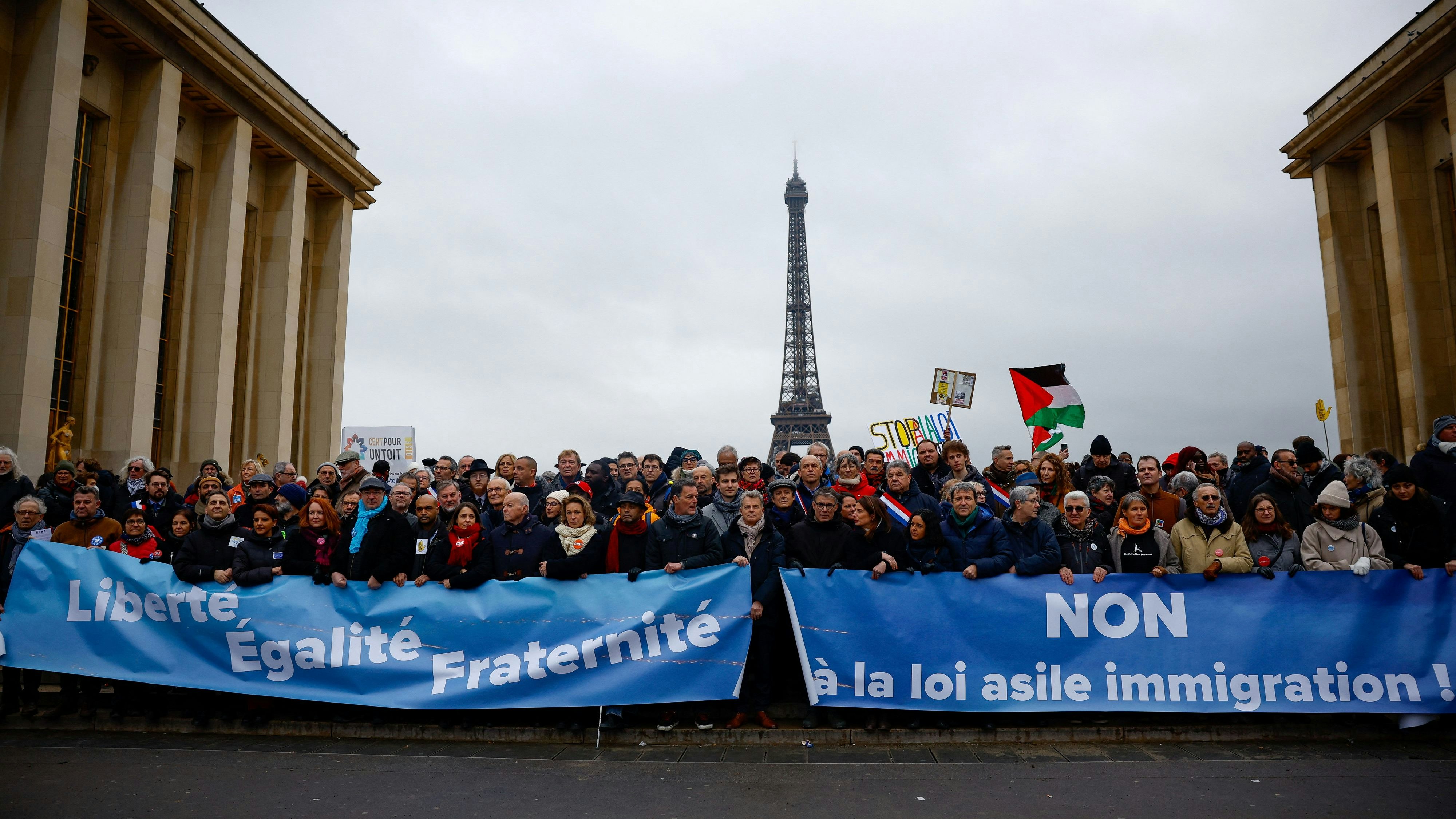 Demonstranten am 21.1.2014 in Paris