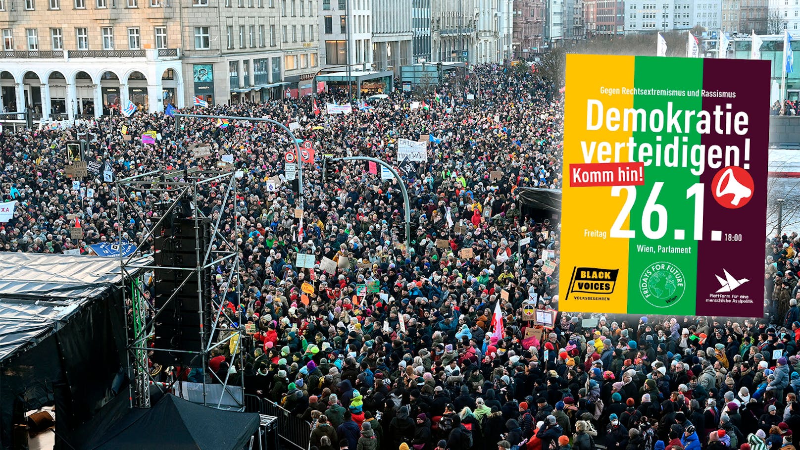 Jetzt auch in Wien Mega-Demo gegen rechts geplant