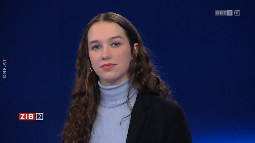 Klima-Aktivistin und Grünen-EU-Spitzenkandidatin Lena Schilling in der ORF-"ZIB2".
