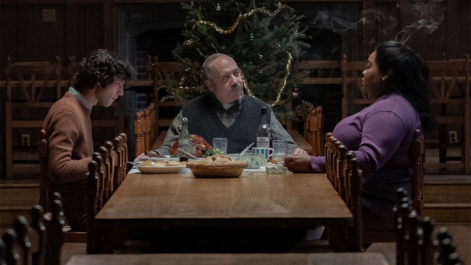 Dominic Sessa, Paul Giamatti und Da’Vine Joy Randolph in "The Holdovers"