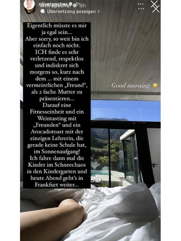 Oliver postet Amiras Beitrag und gibt einen deutlichen Kommentar dazu ab.