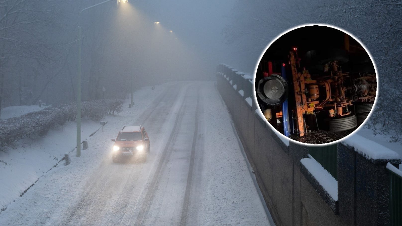 Glatteis am Kahlenberg – Winterdienst-Lkw rutscht aus