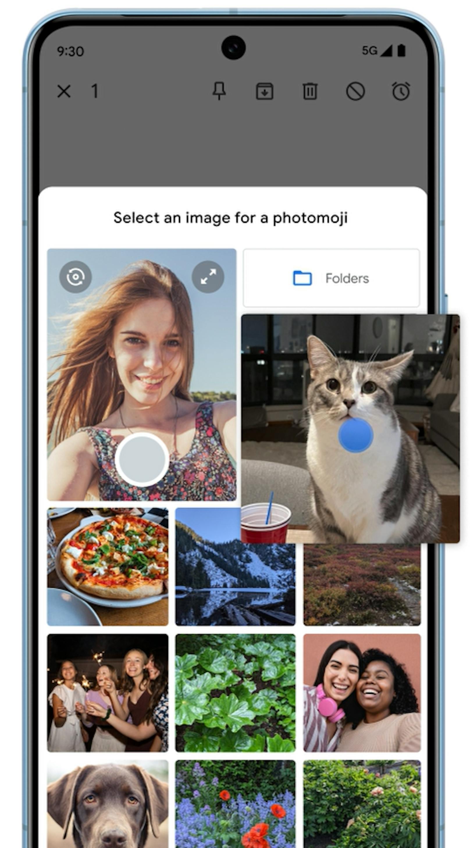 Außerdem kündigte Google Photomojis in Google Messages an. Die KI kann dabei die Lieblingsfotos der Nutzer in Reaktionen für Nachrichten verwandeln.