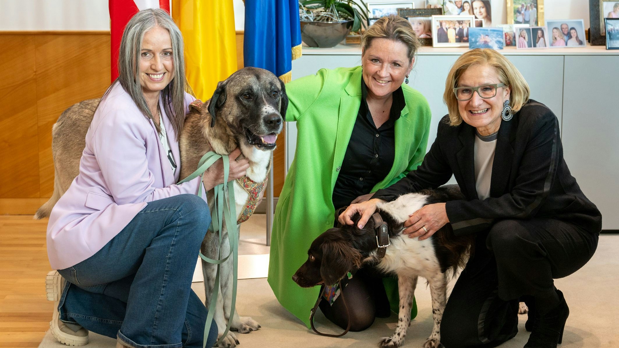 v. li.: Präsidentin des NÖ Tierschutzverbandes Andrea Specht, Tierschutz-Landesrätin Susanne Rosenkranz (FPÖ) und Landeschefin Johanna Mikl-Leitner (ÖVP).