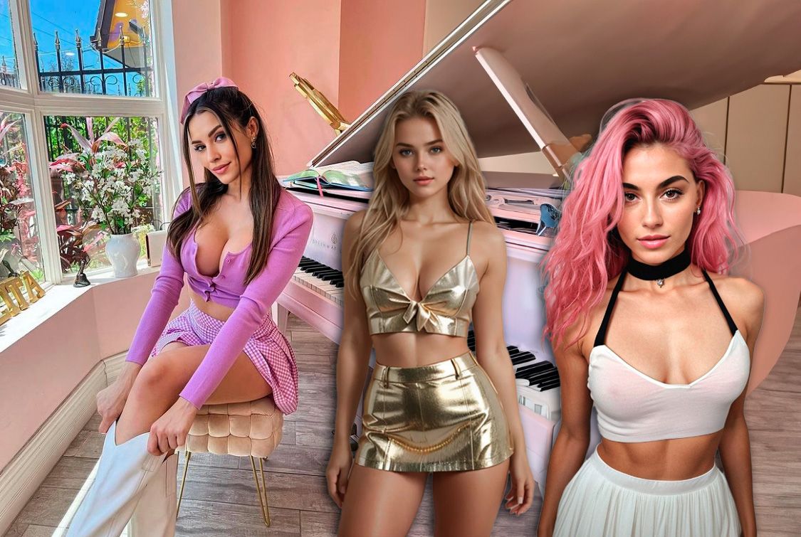 Sie sehend täuschend echt aus, doch sie sind virtuelle KI-Models: Emily Pellegrini, Milla Sofia und Aitana Lopez (v.l.).