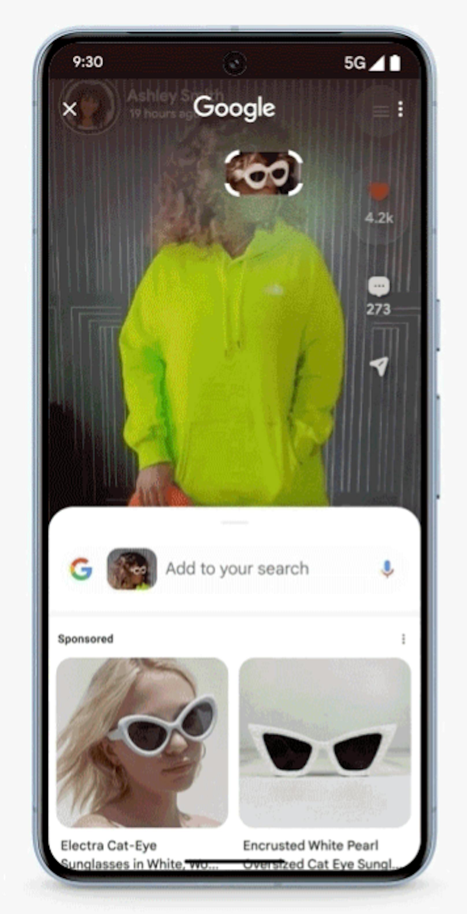 "Circle to Search" ermöglicht es direkt in einer App – egal ob Kamera, YouTube oder Chrome – nach etwas zu suchen, das man gerade am Display sieht. 