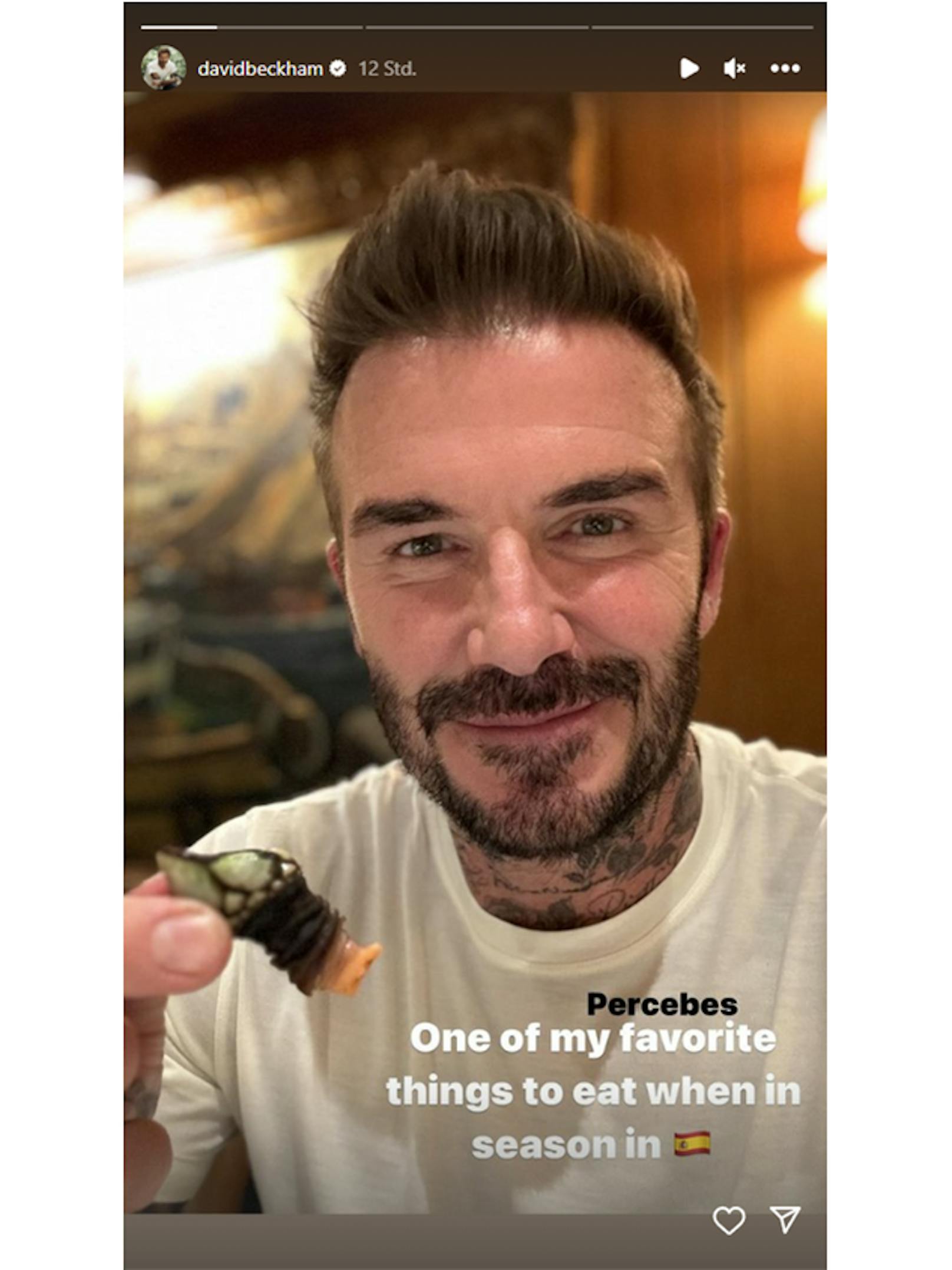 David Beckham genießt diese Delikatesse sichtlich.