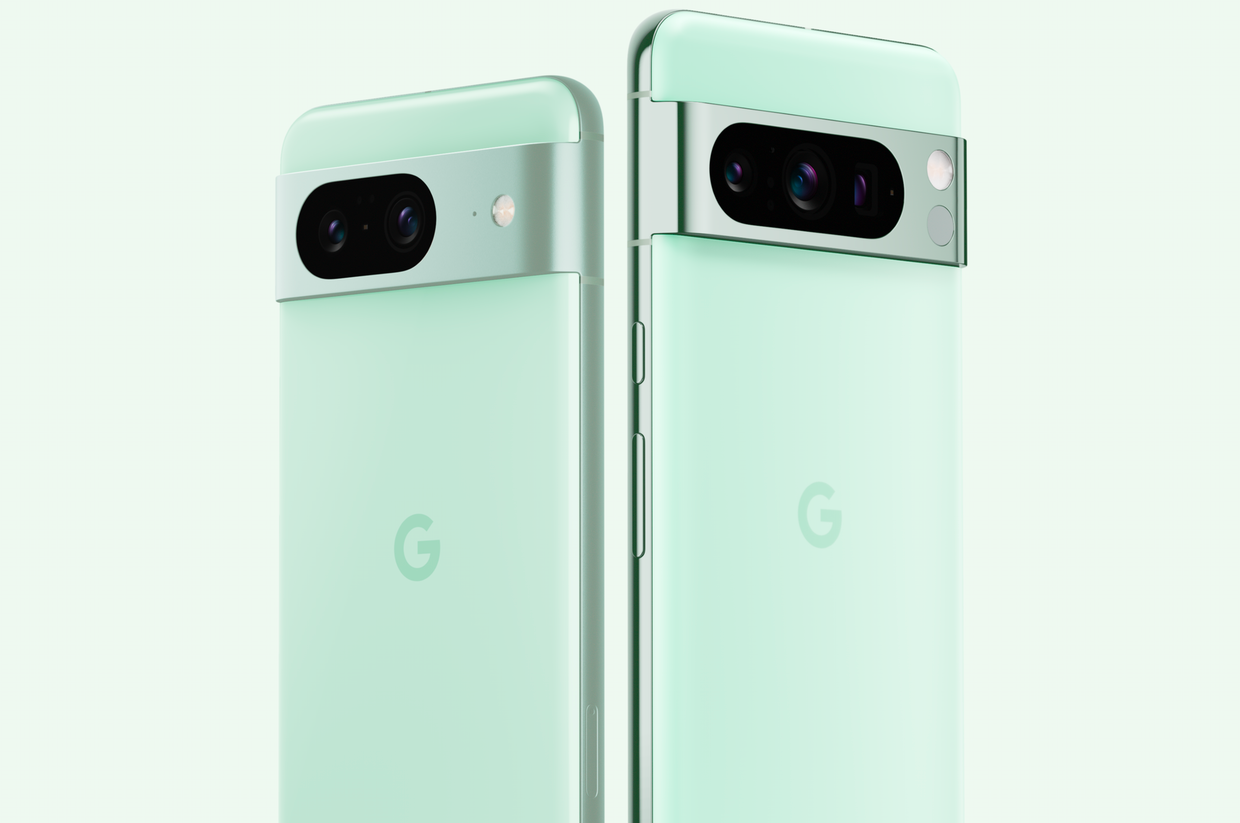 Googles Pixel-Smartphones gibt es 2024 neu auch in der Farbe Mint.