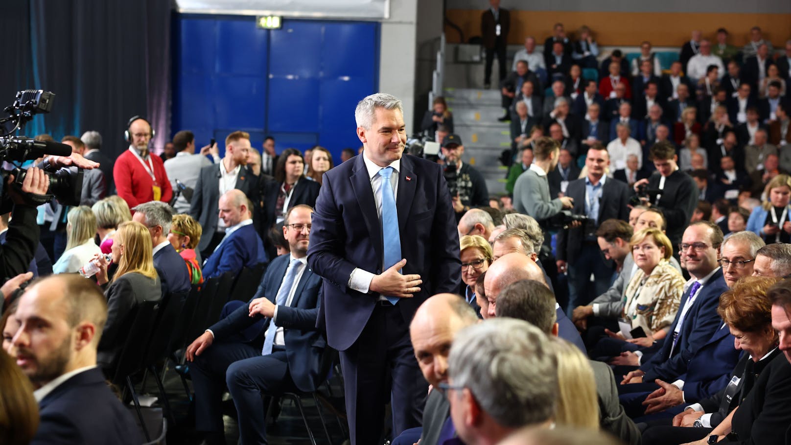 Bundeskanzler Karl Nehammer (ÖVP) stellt einen "Österreichplan" vor. 