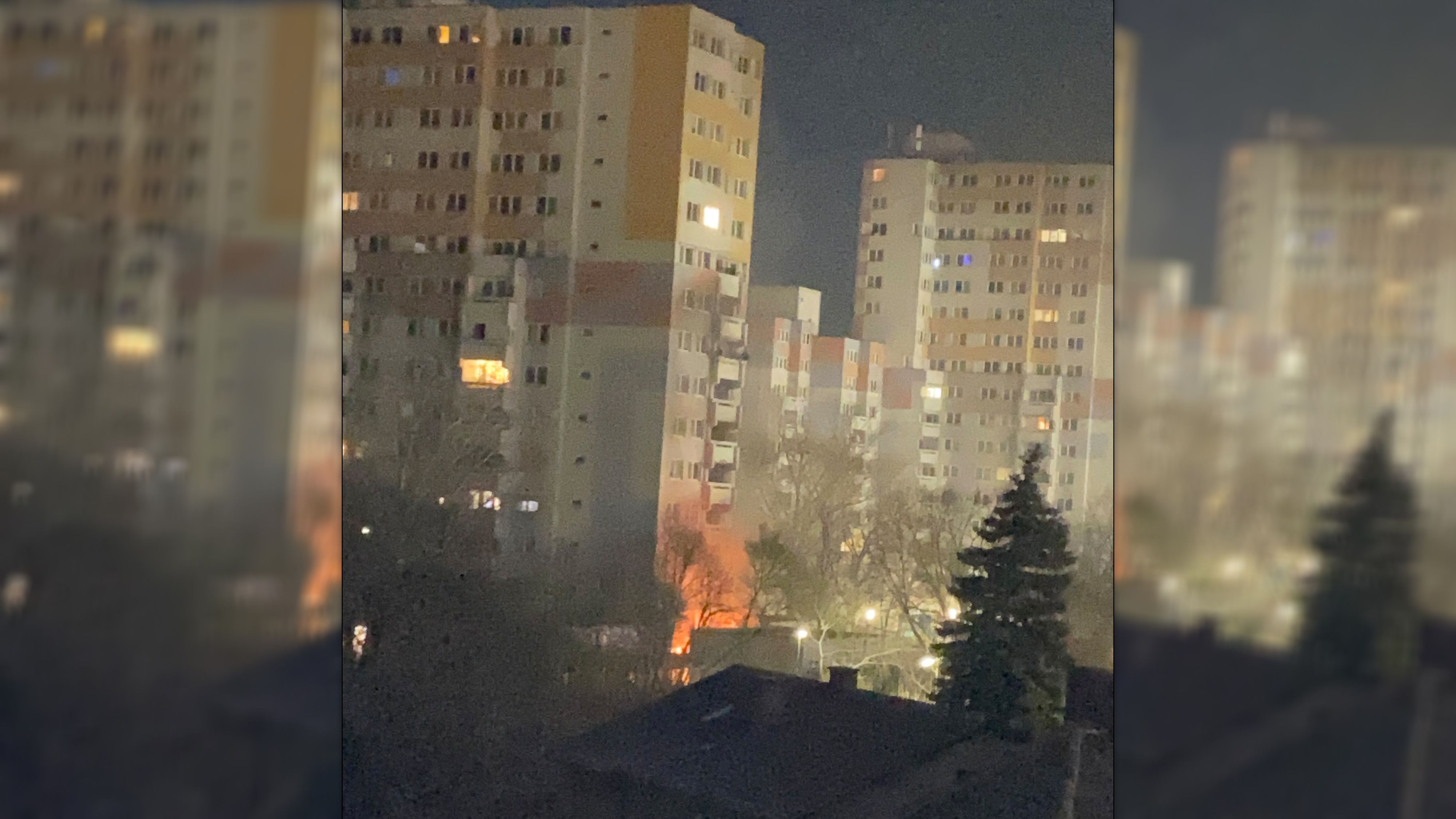 Bewohner blickten besorgt auf den Brand.