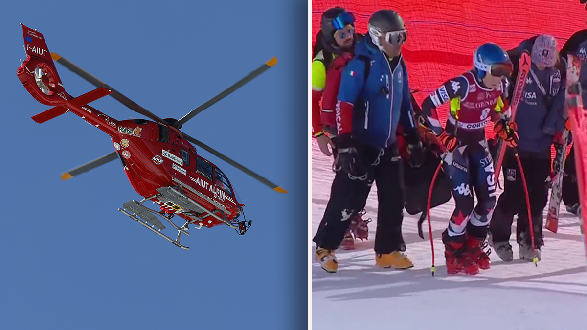 Mikaela Shiffrin musste mit einem Hubschrauber abtransportiert werden. 