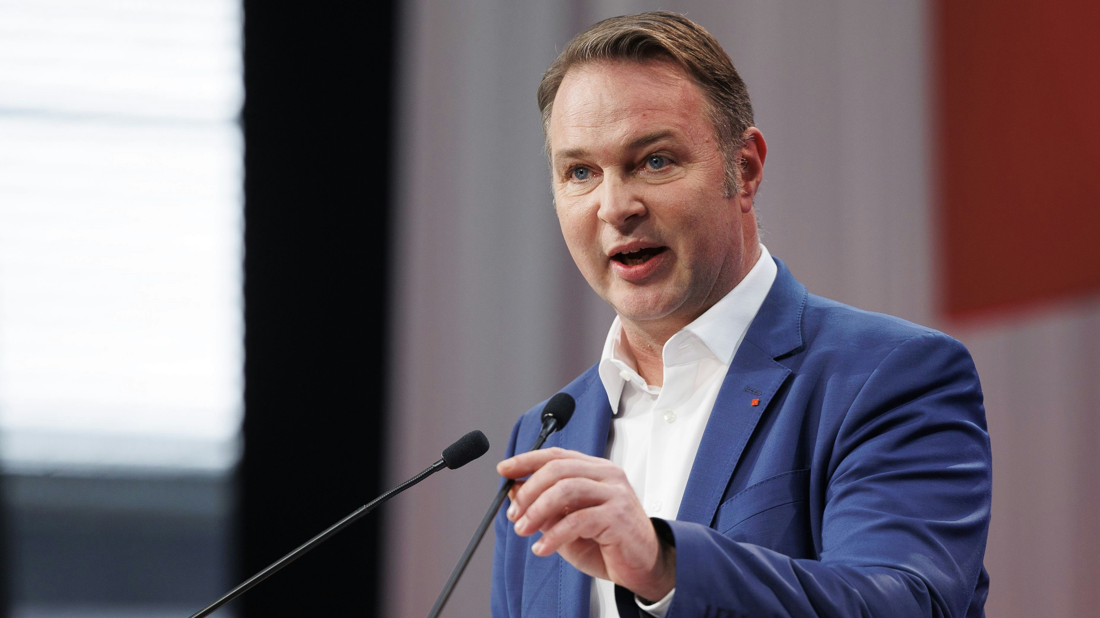 Download von www.picturedesk.com am 27.01.2024 (12:14).  ABD0125_20240120 - KAPFENBERG - ÖSTERREICH: SPÖ Chef Andreas Babler während des Landesparteitags der SPÖ Steiermark am Samstag, 20. Jänner 2024, in der Stadthalle Kapfenberg. - FOTO: APA/ERWIN SCHERIAU - 20240120_PD4233 - Rechteinfo: Rights Managed (RM)