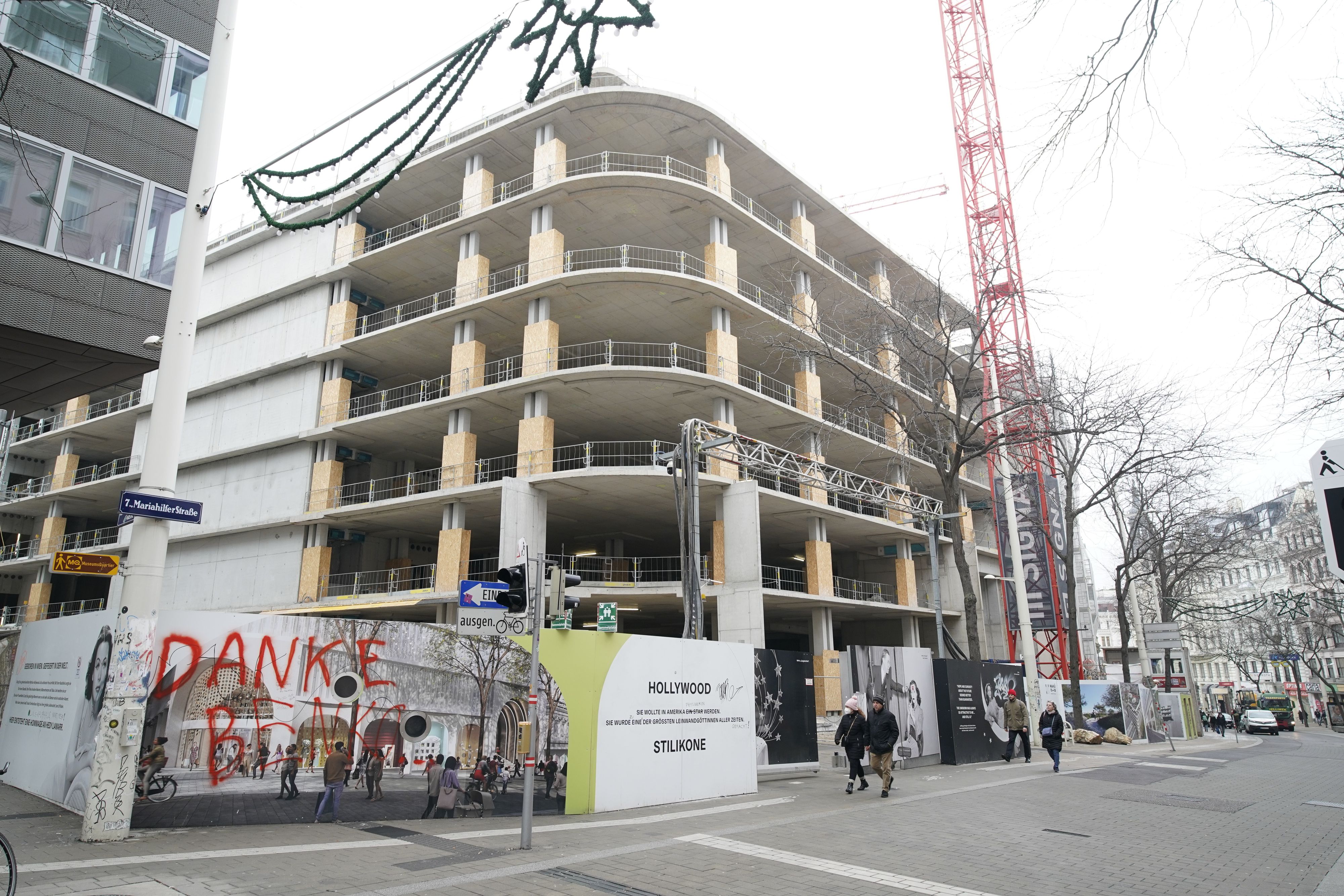 Die verwaiste Baustelle des Lamarr Ende Jänner 2024. 