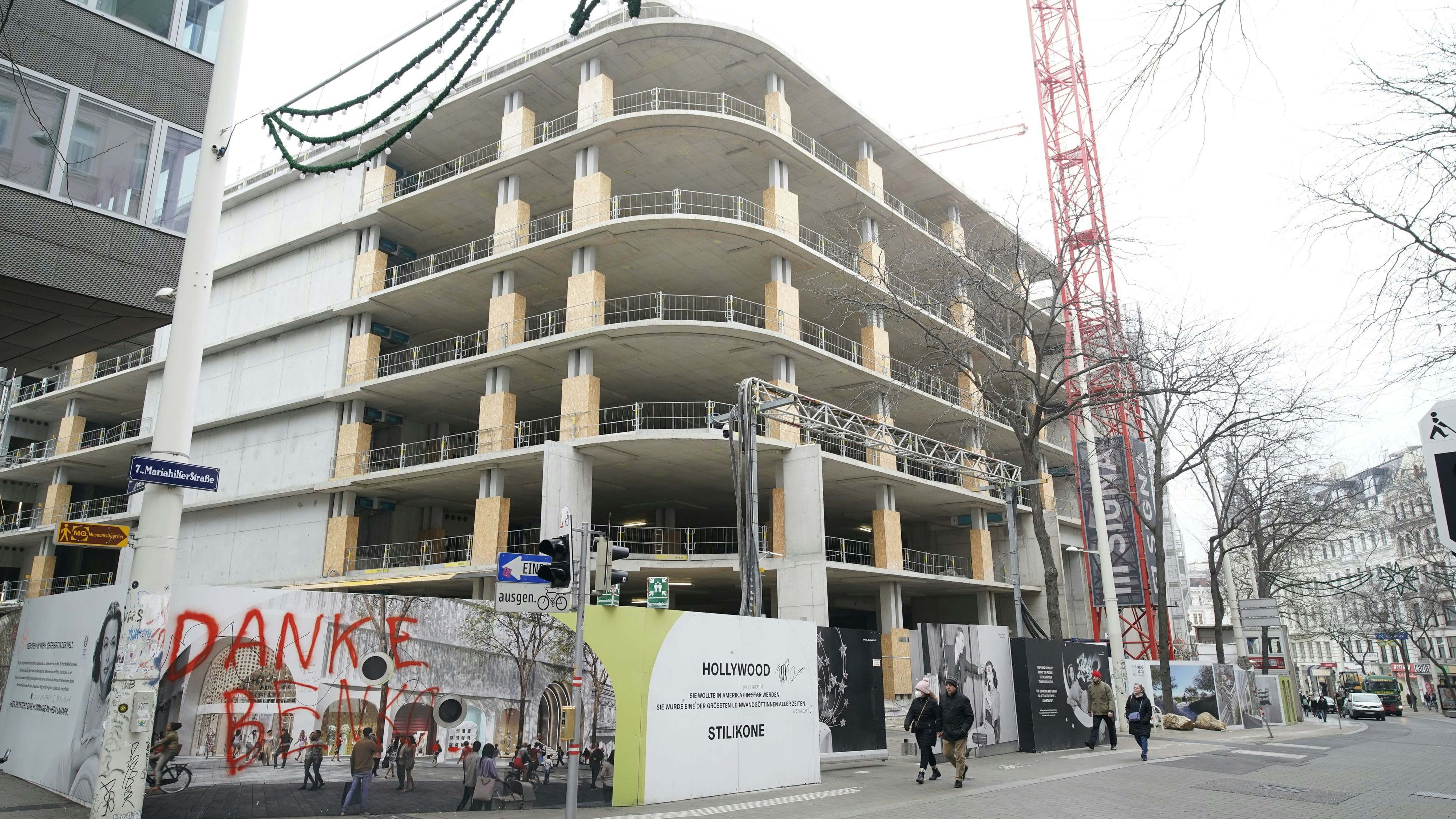 Die verwaiste Baustelle des Lamarr Ende Jänner 2024. 