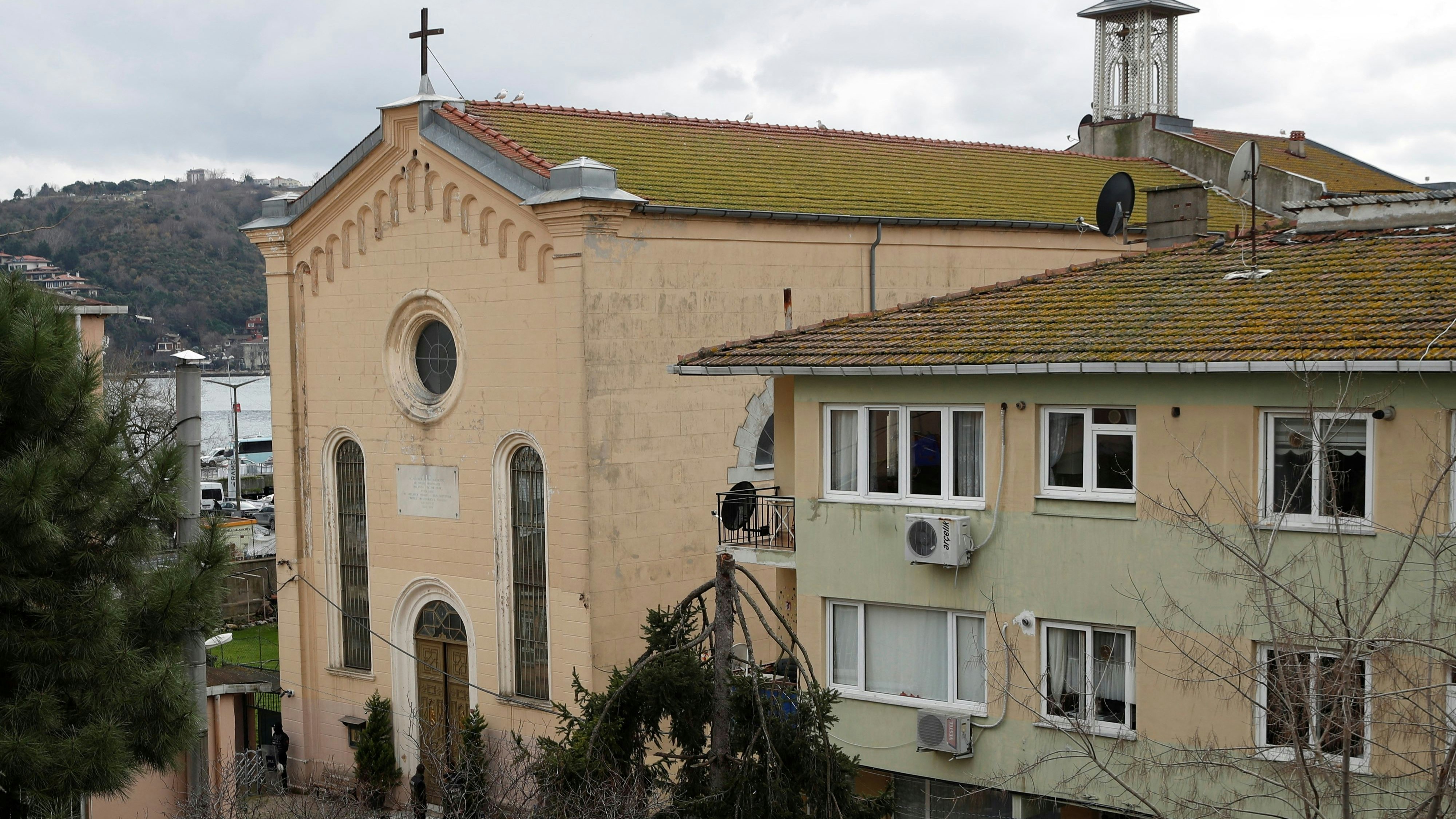 The Italian Santa Maria Catholic Church is pictured in Istanbul