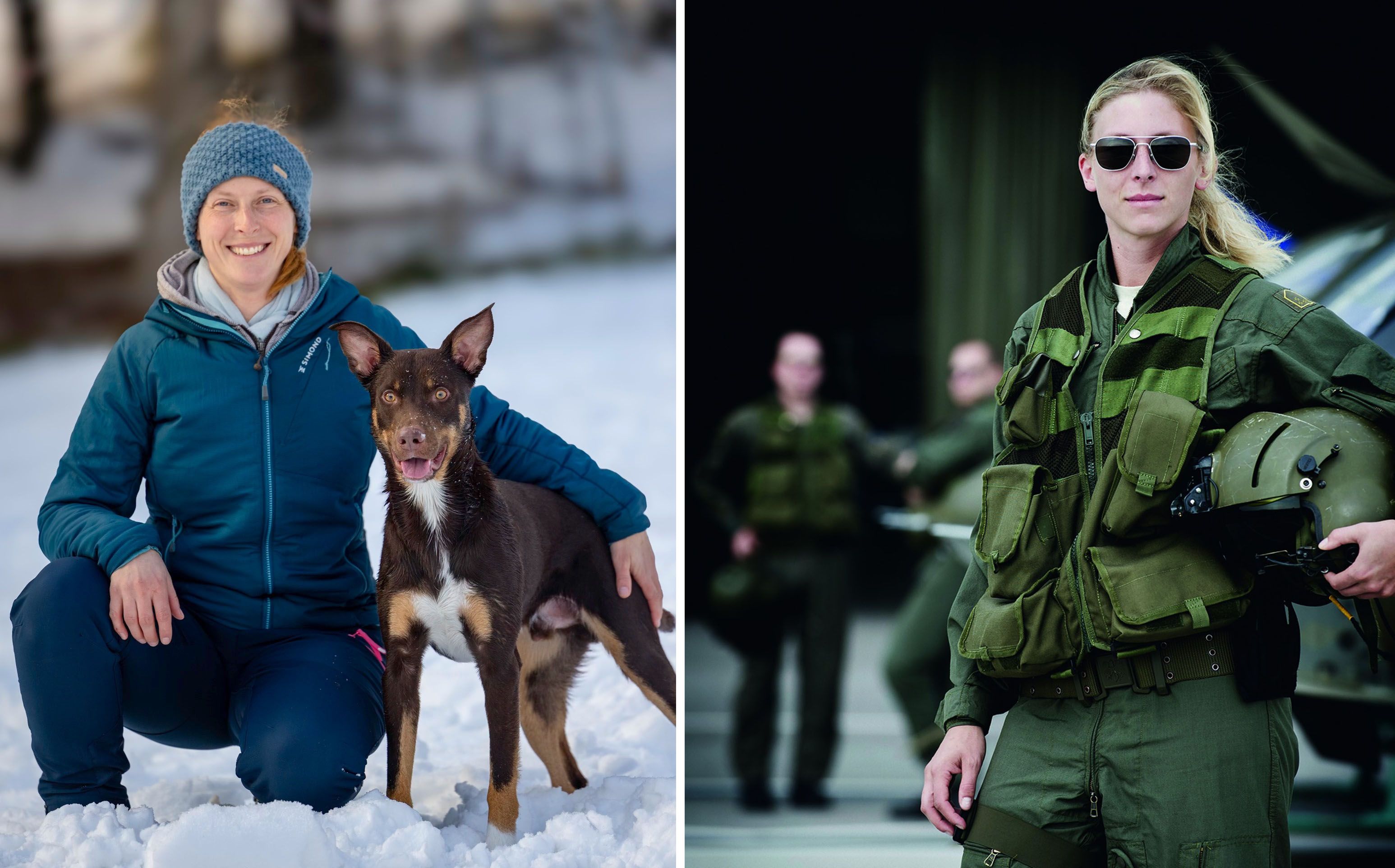 Eva Berginc (39) liebt Hunde und ihren Job als Heerespilotin.
