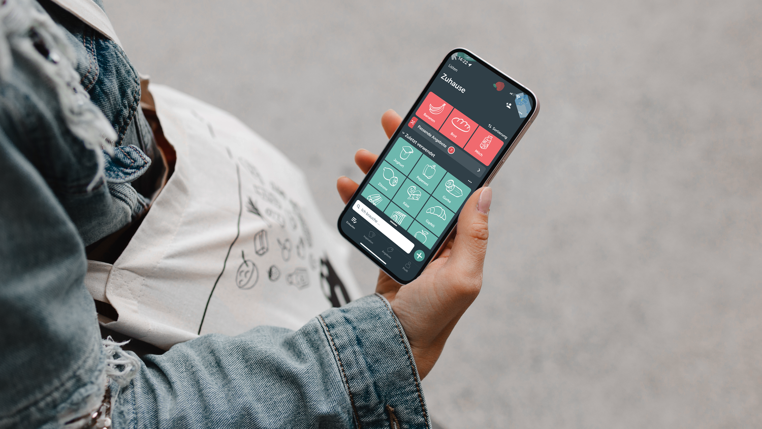 Der gesamte Haushalt nutzt eine gemeinsame Einkaufsliste in Form einer Smartphone-App.