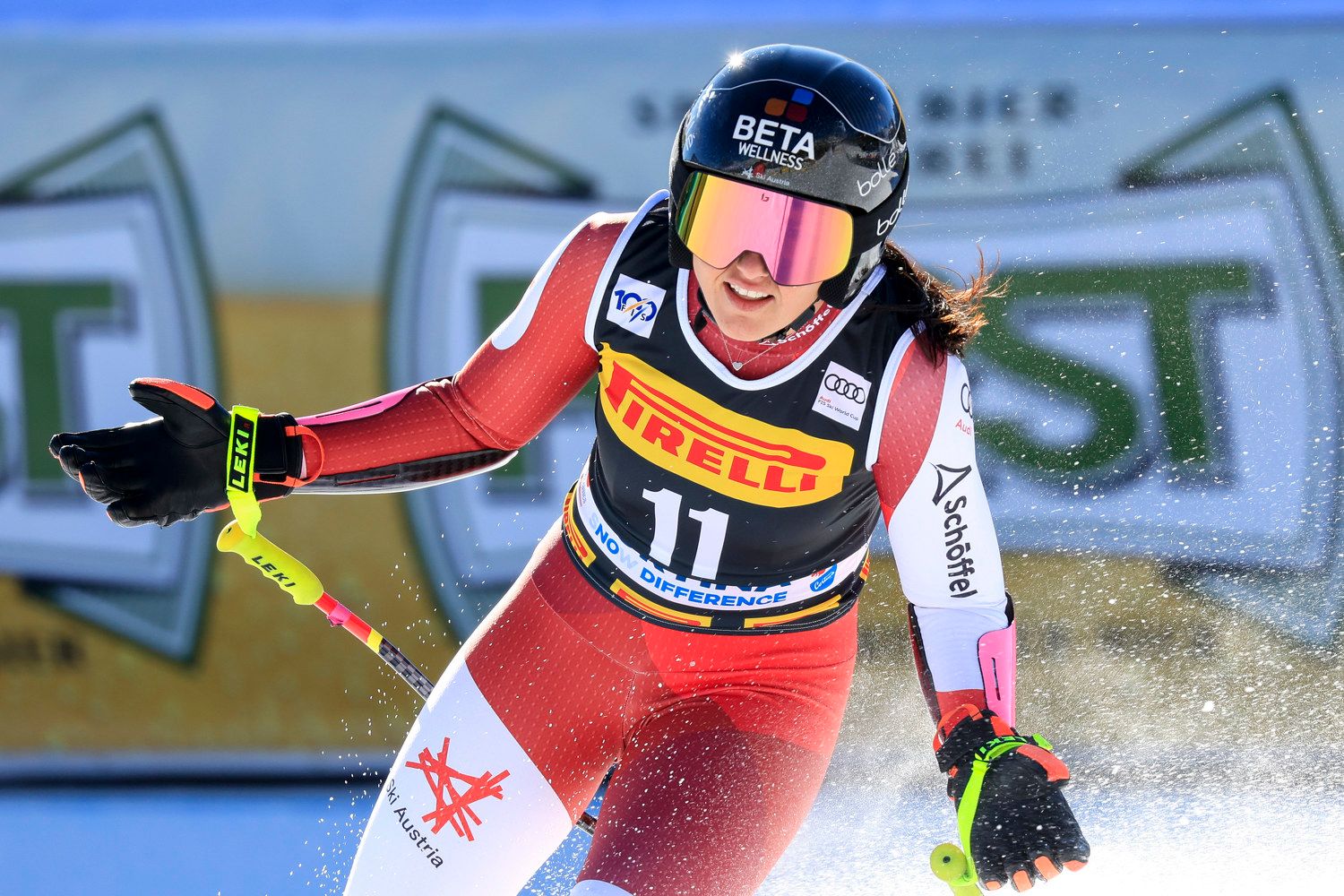 Stephanie Venier zeigte in Cortina auf.
