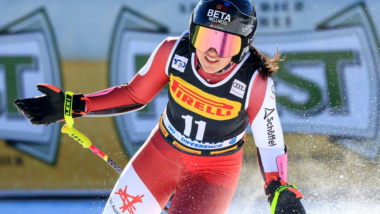 Stephanie Venier zeigte in Cortina auf.