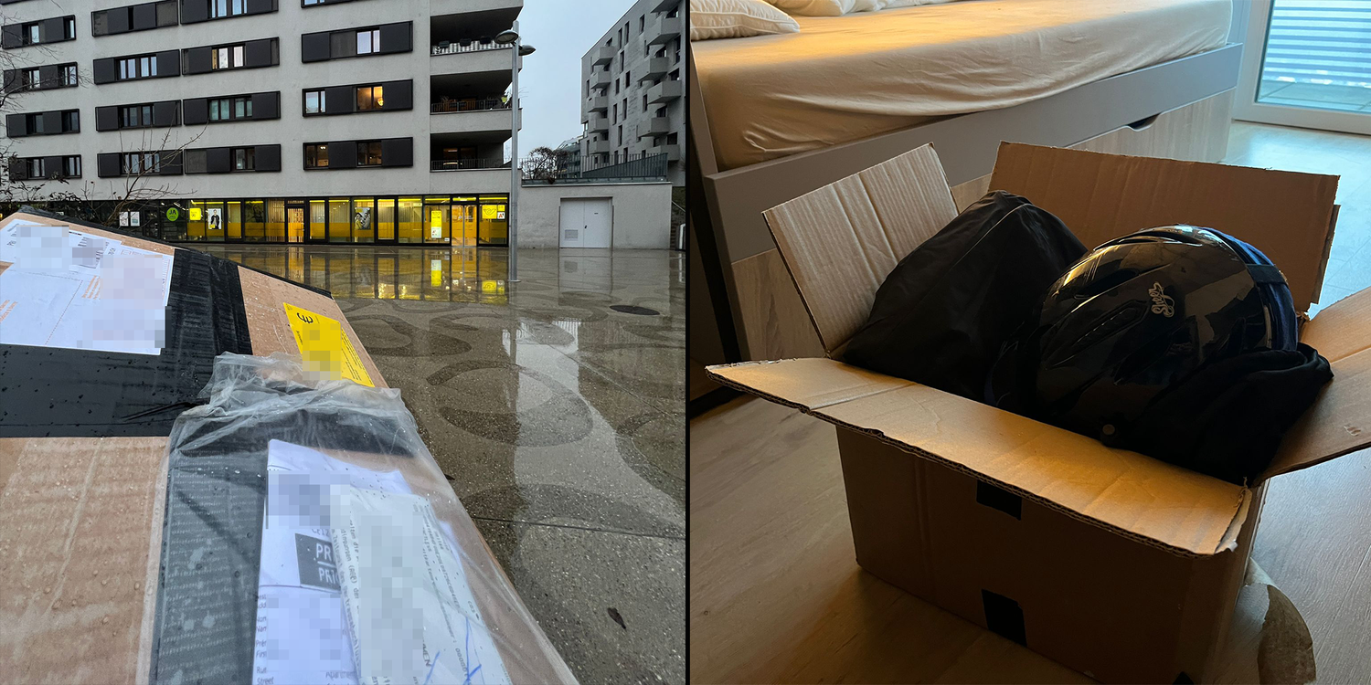 Obwohl das Paket per 