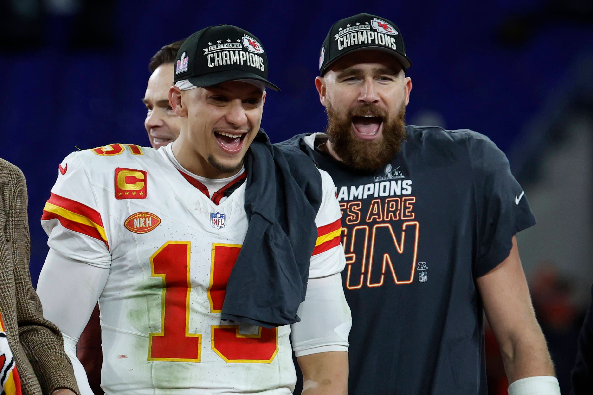 Chiefs-Star Mahomes feiert den Einzug in die Super Bowl.