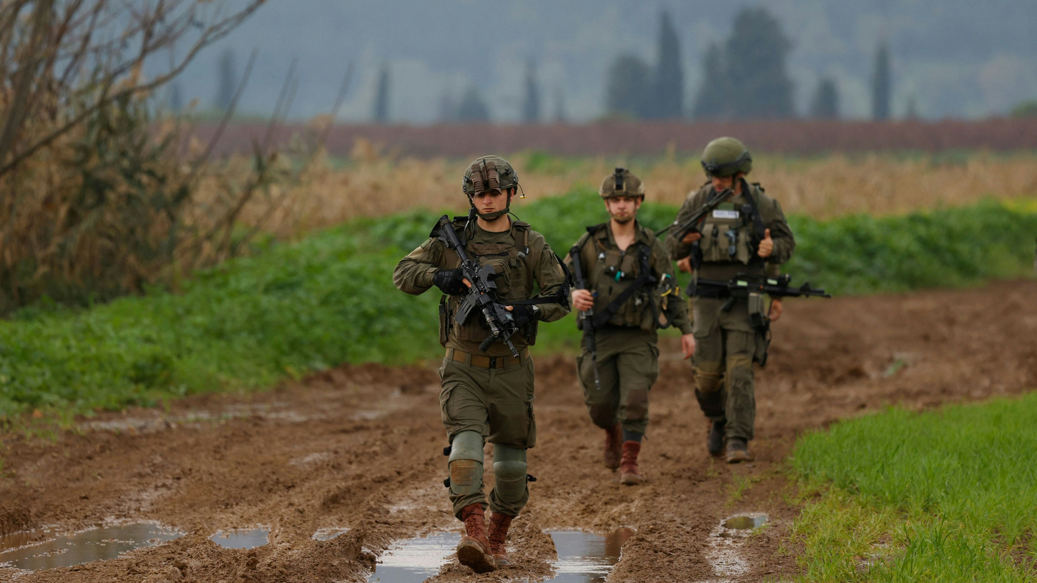 Israelische Soldaten im Grenzgebiet zum Libanon.