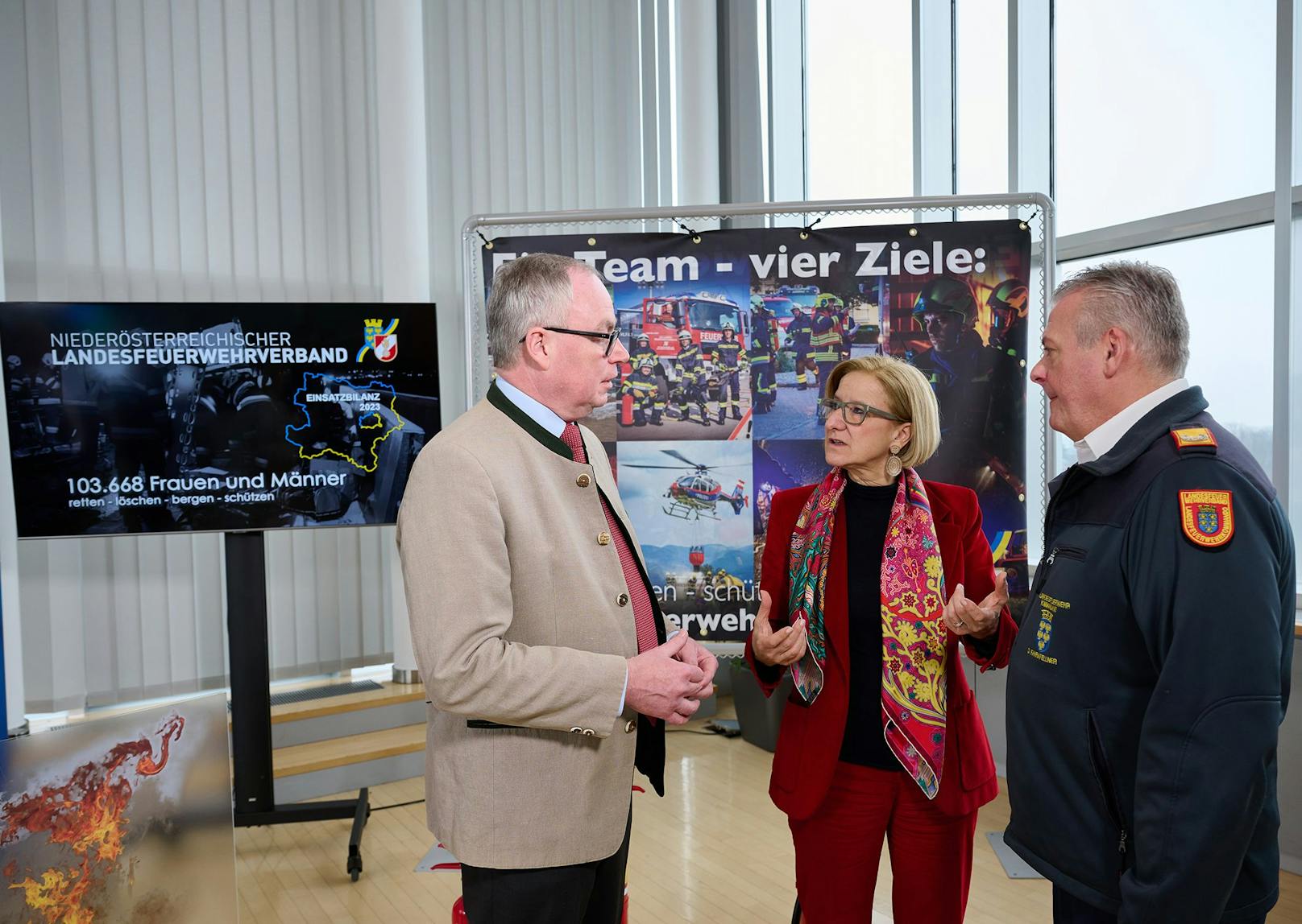 Johanna Mikl-Leitner, Stephan Pernkopf und Didi Fahrafellner