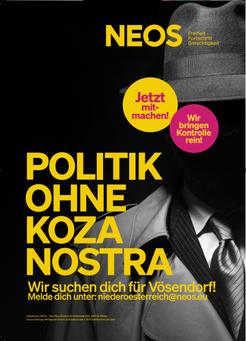 Plakate der NEOS in Vösendorf