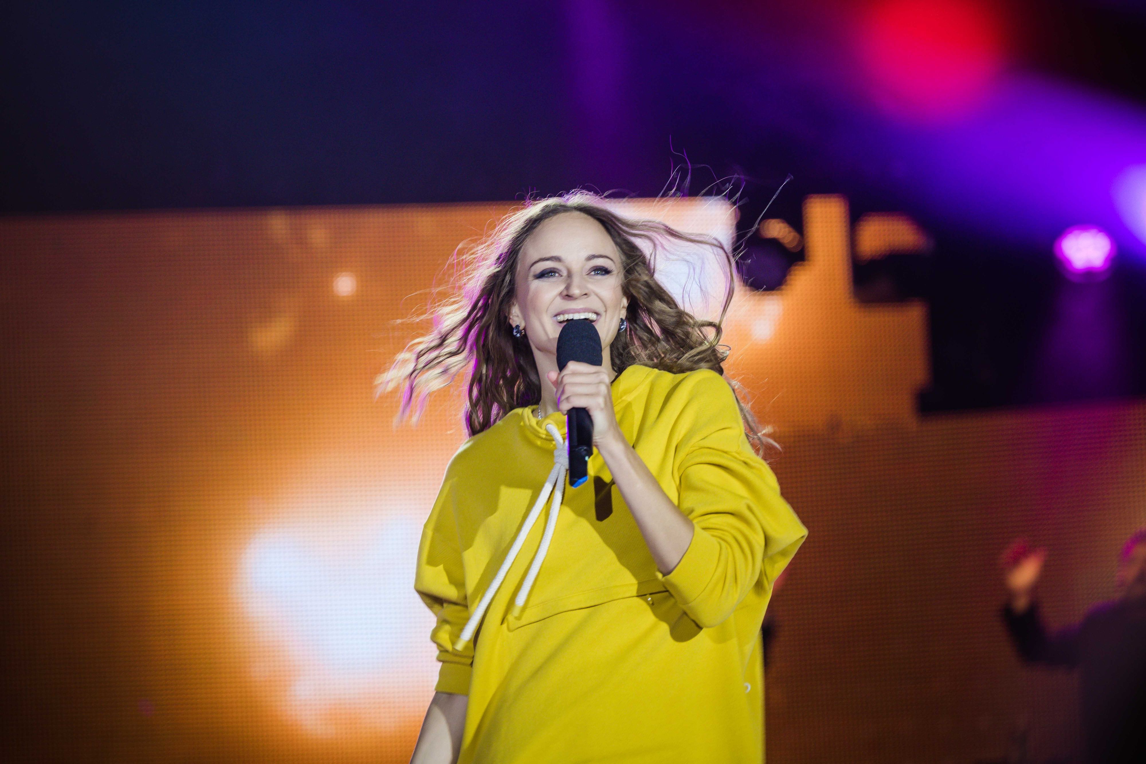 Laura Bilgeri bei ihrem Auftritt bei der 