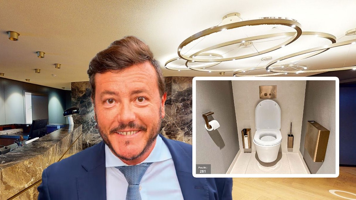 Alle Klos aus René Benkos Büros sind im abverkauf.