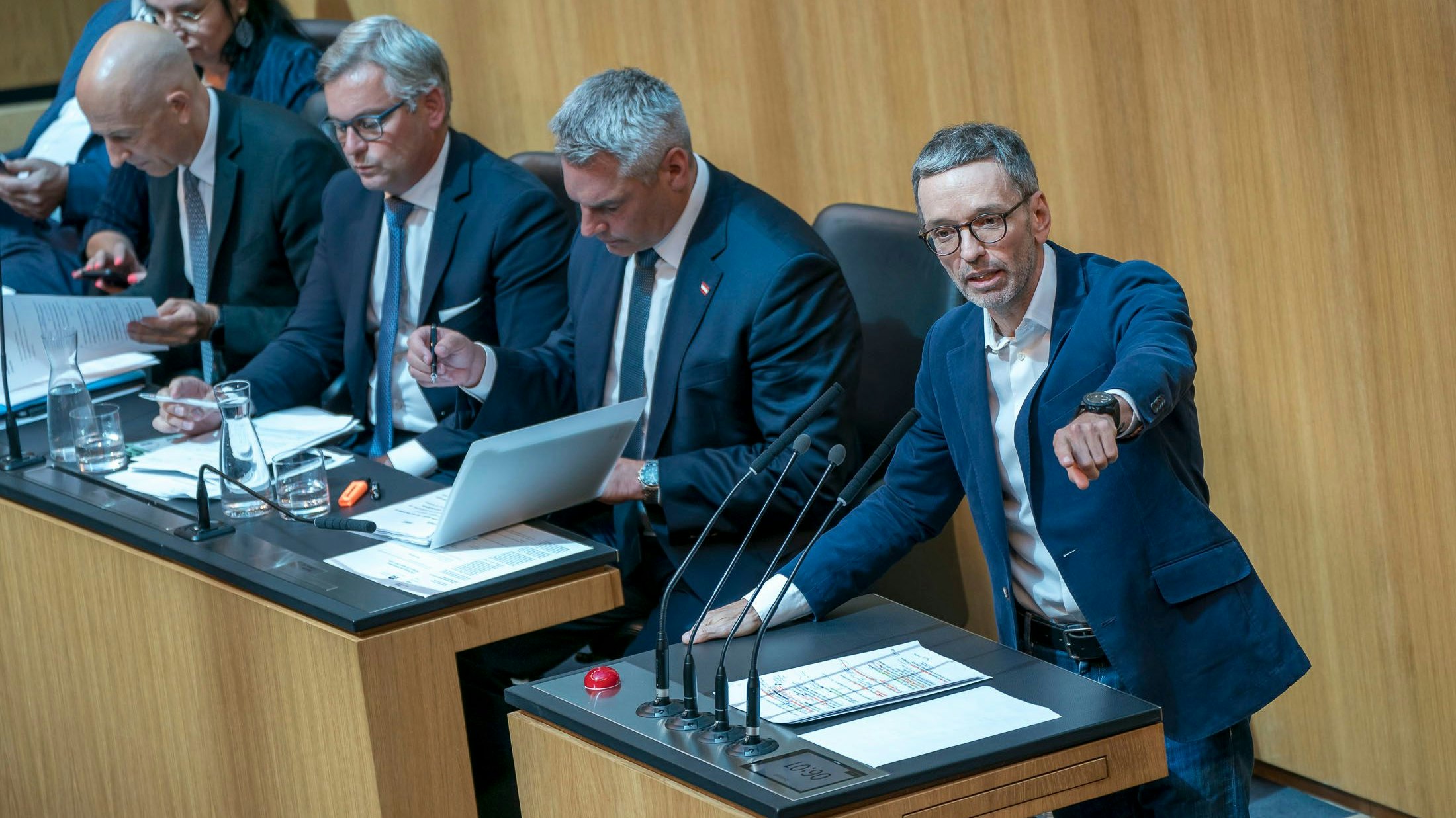 Herbert Kickl ist enttäuscht von Kanzler Karl Nehammer (VP)