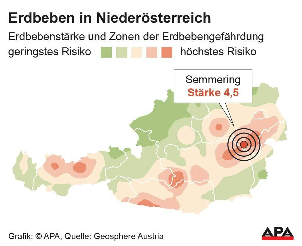 Die Grafik zeigt, wie weit die Ausläufer des Bebens spürbar gewesen sind. 