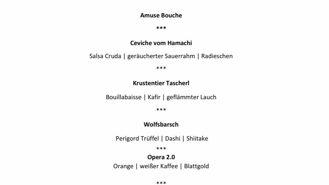 Das ist Priscilla Presleys Opernball-Menü.