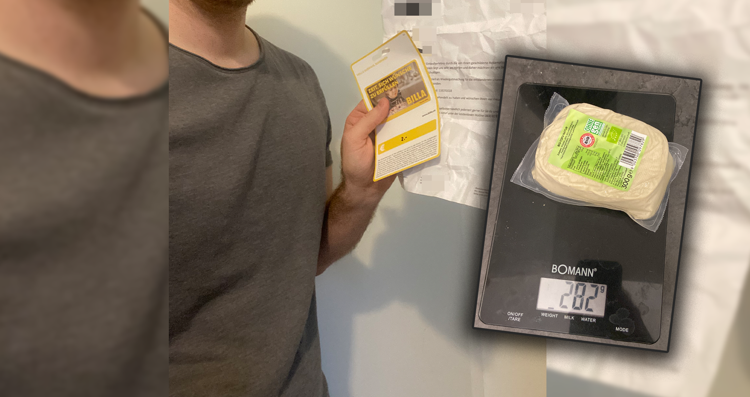 Der Wiener wog seinen Tofu nach. Es stellte sich heraus, dass er etwas leichter war, als auf der Verpackung angegeben.