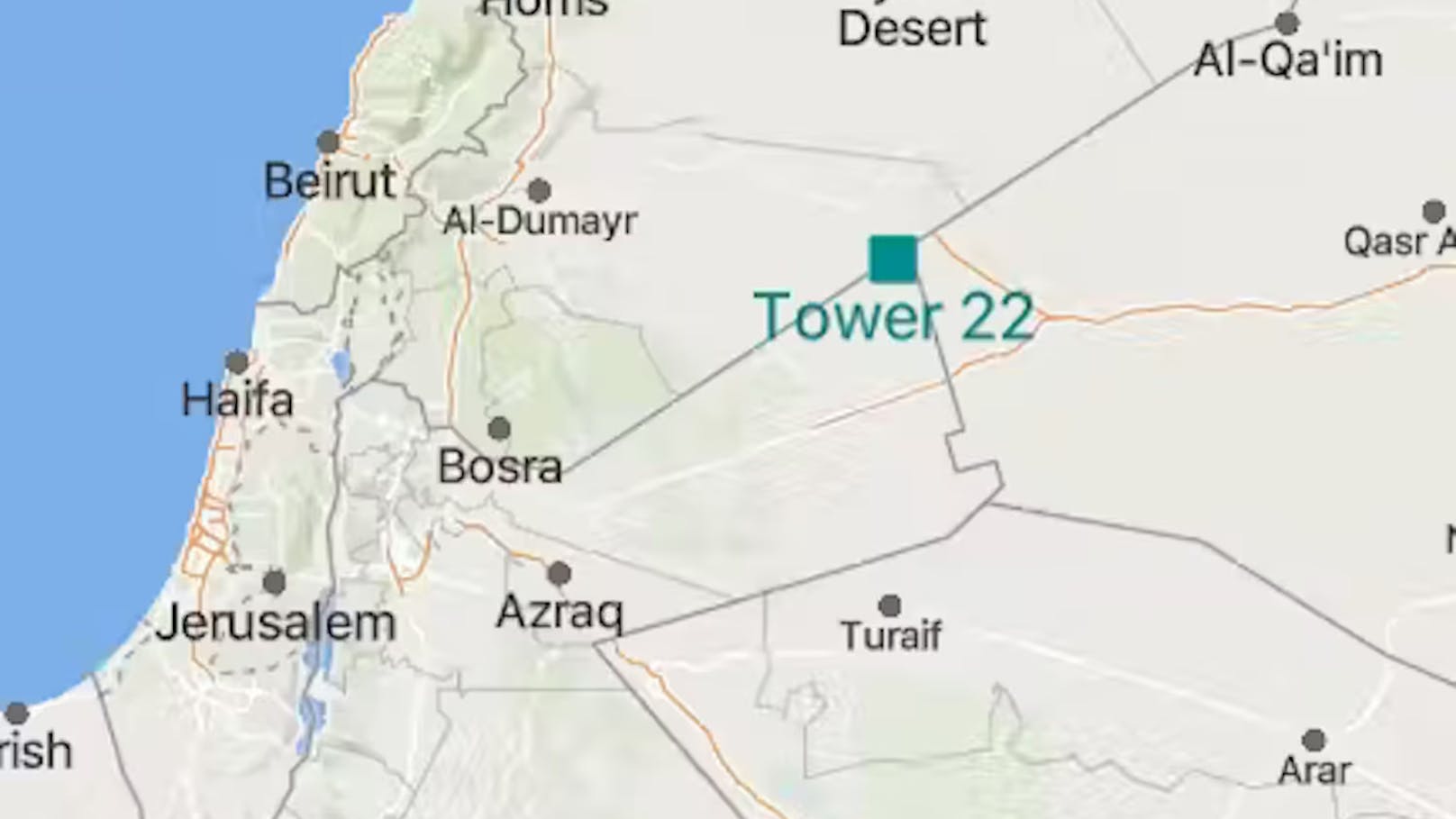 Tower 22 ist ein US-Stützpunkt im nördlichen Jordanien an der Grenze zu Syrien. Dort soll sich der Anschlag ereignet haben.