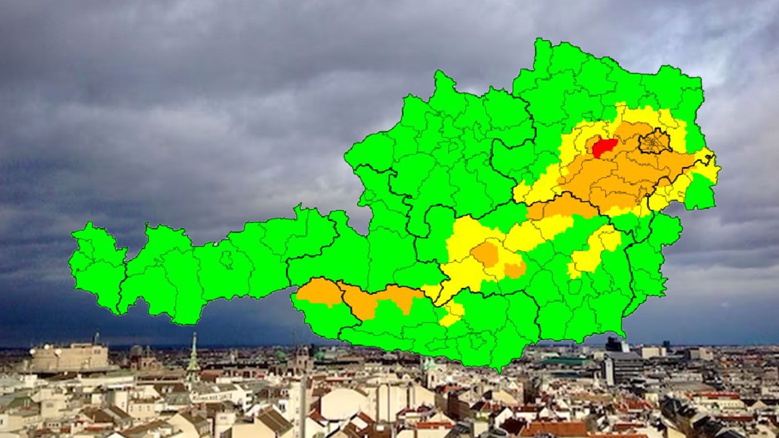 Sturm-Alarm am Wochenende in Österreich.