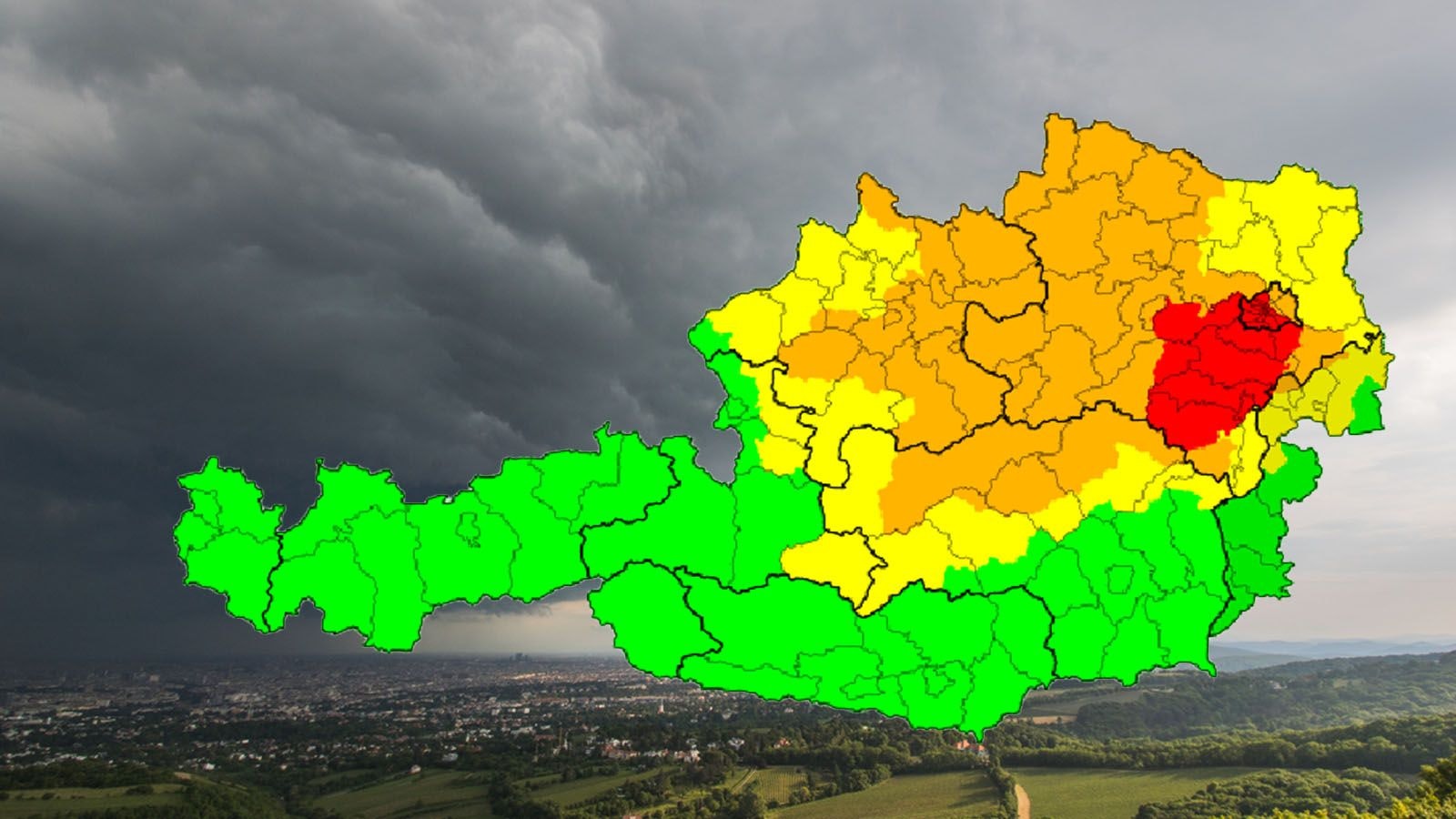 Sturm-Alarm am Sonntag in Österreich