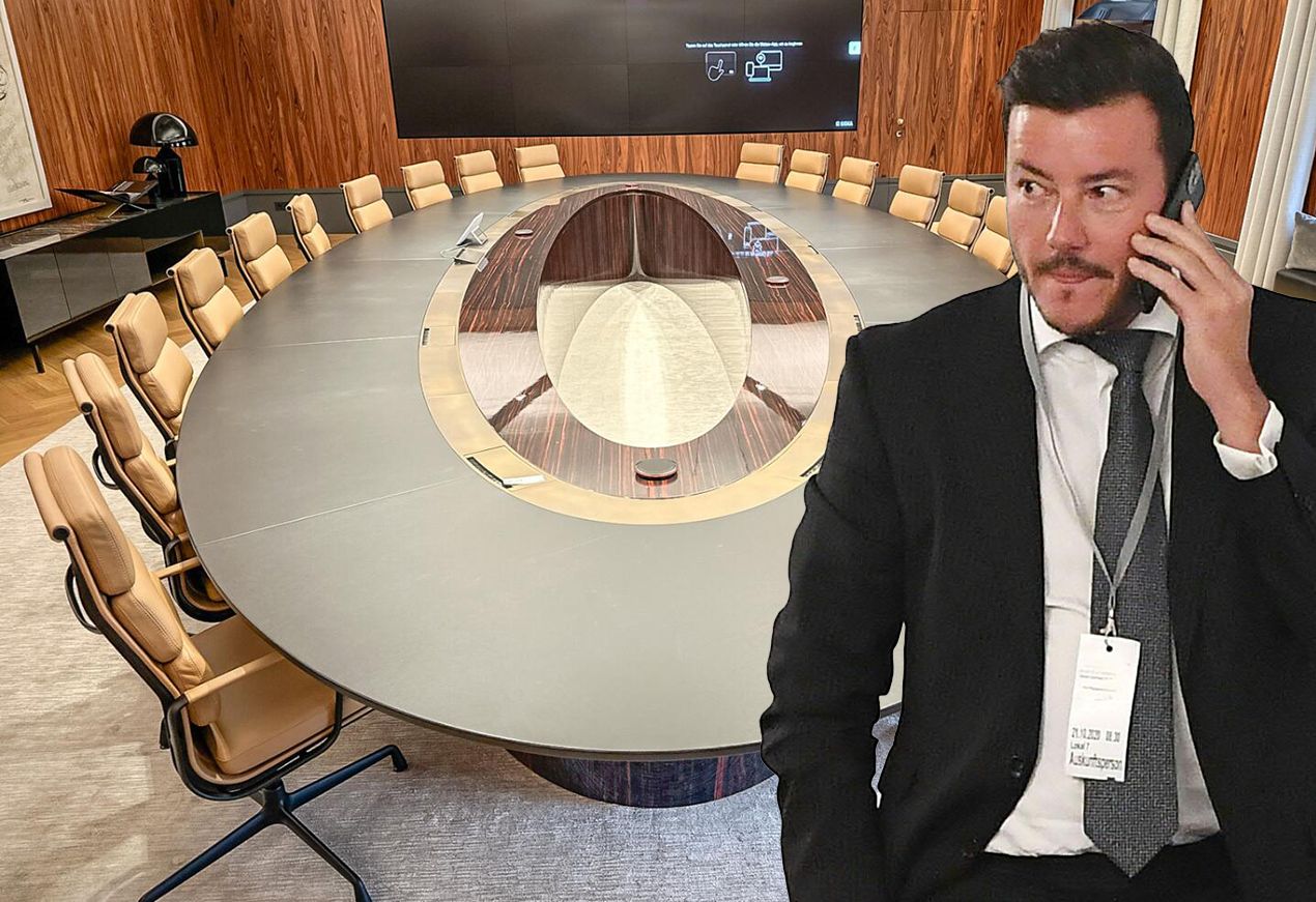 René Benkos Konferenz-Tisch soll angeblich 200.000 Euro wert sein.