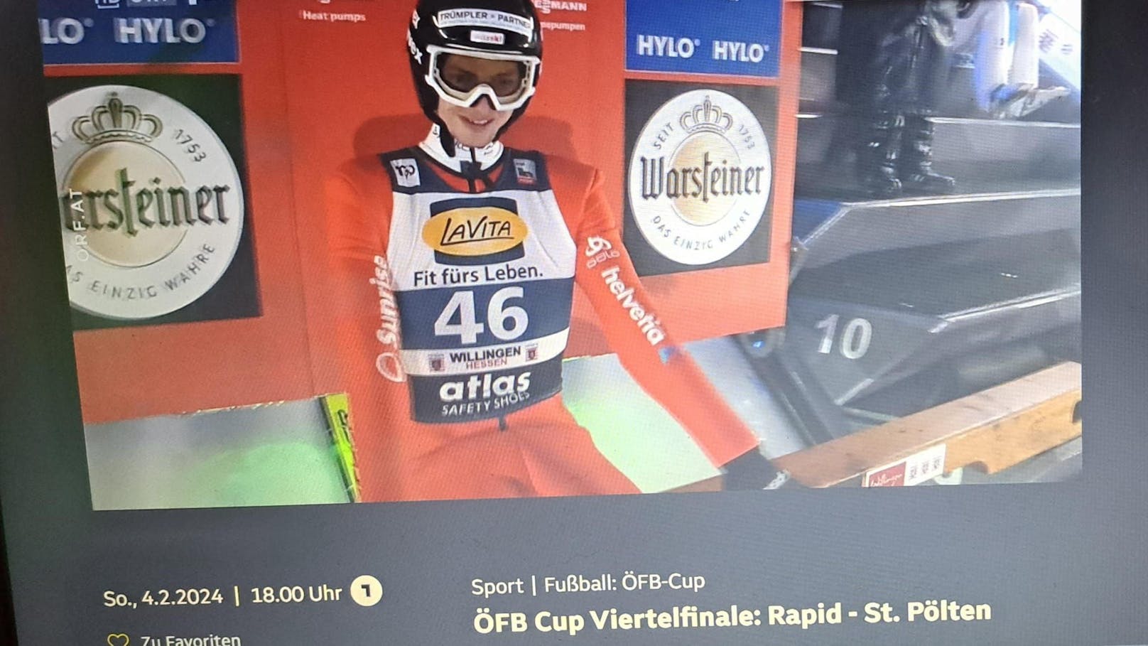 Auch im ORF-Livestream war Skispringen zu sehen. 