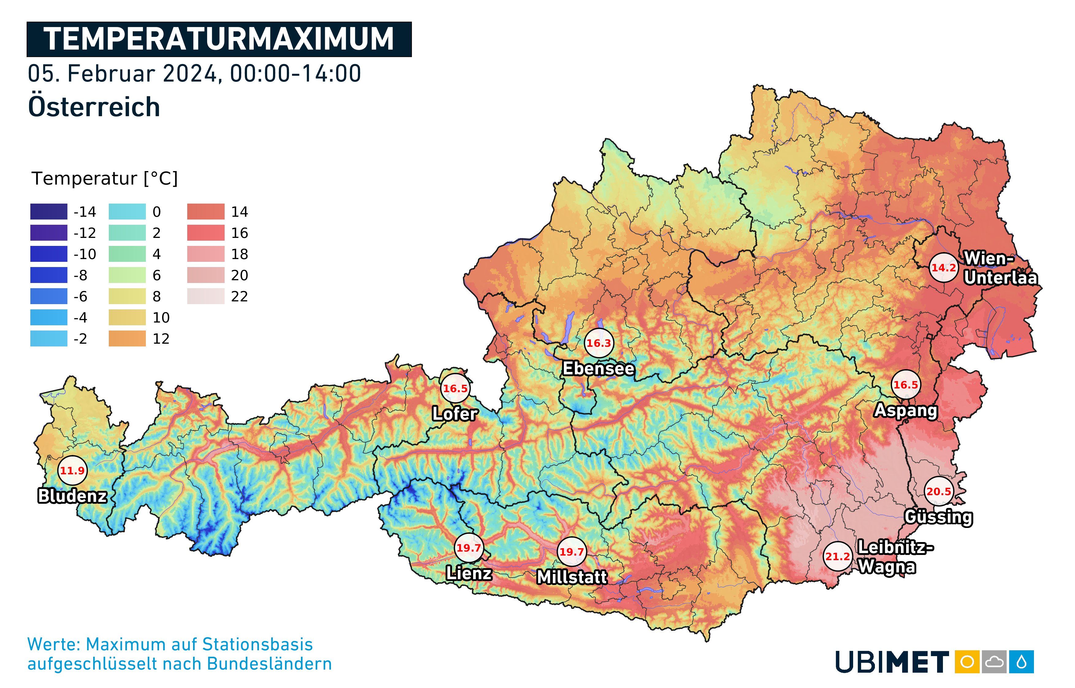Am Montag wurden in mehreren Städten im Süden und Südosten des Landes mehr als 20 Grad Celsius erreicht.