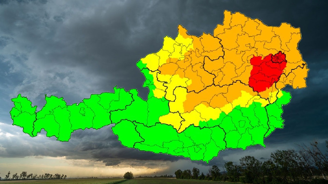 Heute.at - Erhöhte Unwetter-Warnung gilt jetzt für 5 Bundesländer