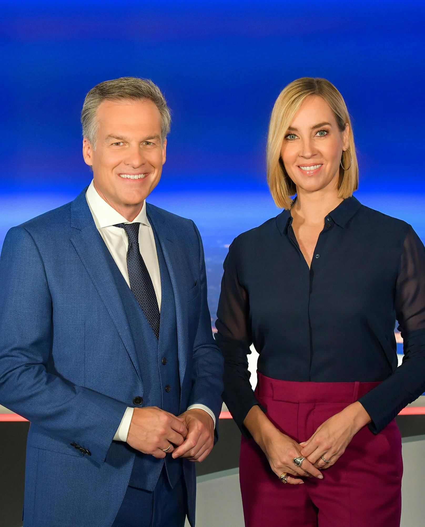 Nadja Bernhard moderiert seit Dezember 2012 die "Zeit im Bild" im ORF – hier mit ihrem Kollegen Tarek Leitner.