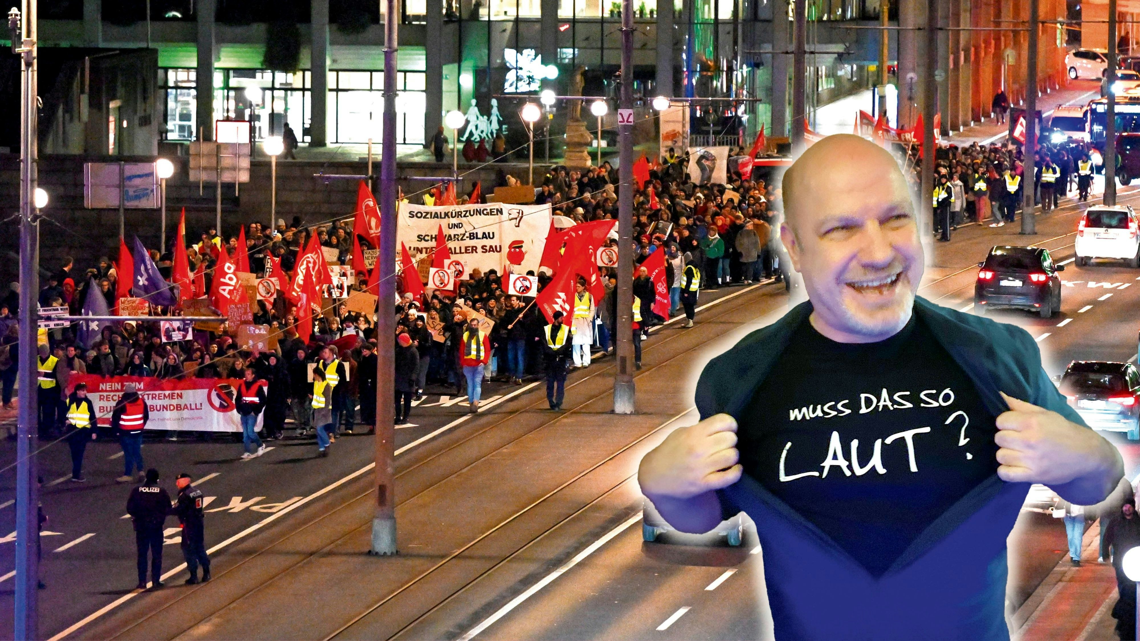 Seine Genossen demonstrierten lautstark gegen den Burschenbundball, Peter Binder legte für Gäste auf.