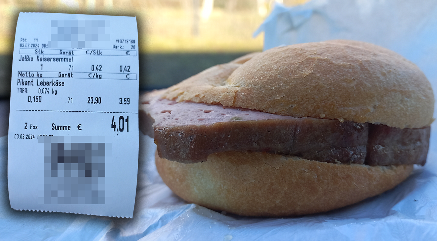 Ein Wiener steht auf Leberkässemmel, jedoch findet er den Preis den er kürzlich bezahlte unverschämt.