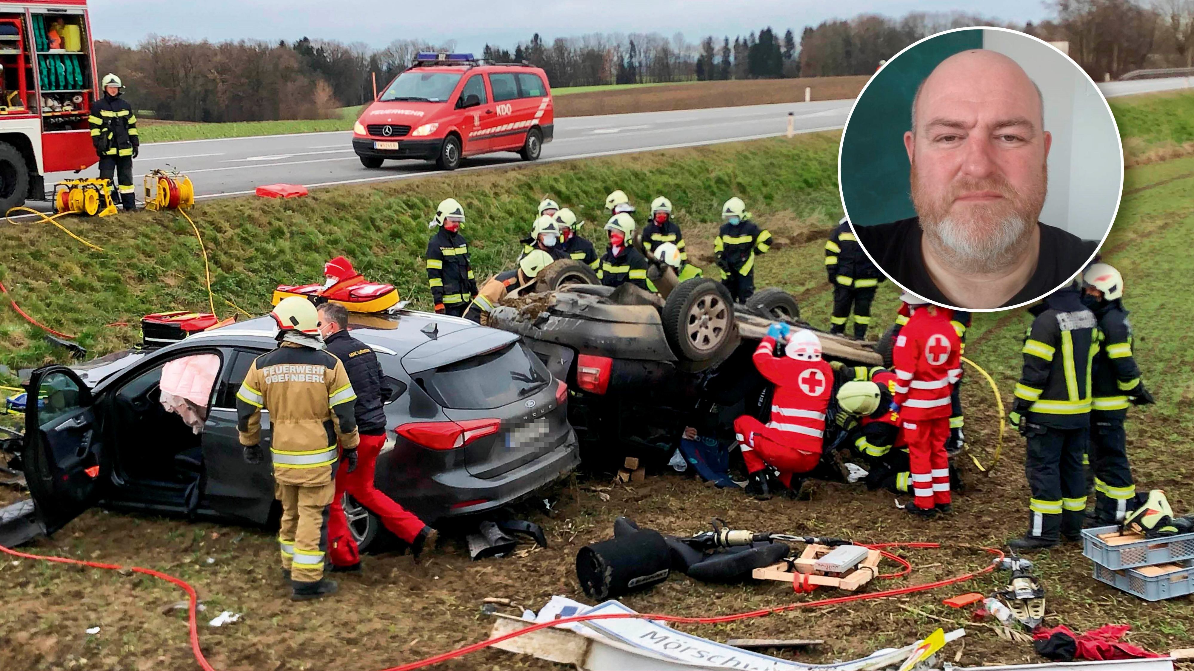 Immer wieder kommt es auf der B148 zu schweren Unfällen, das Foto zeigt einen früheren Unfall. Martin Seidl (51) war nun bei einem schweren Zwischenfall Ersthelfer und kritisiert: 