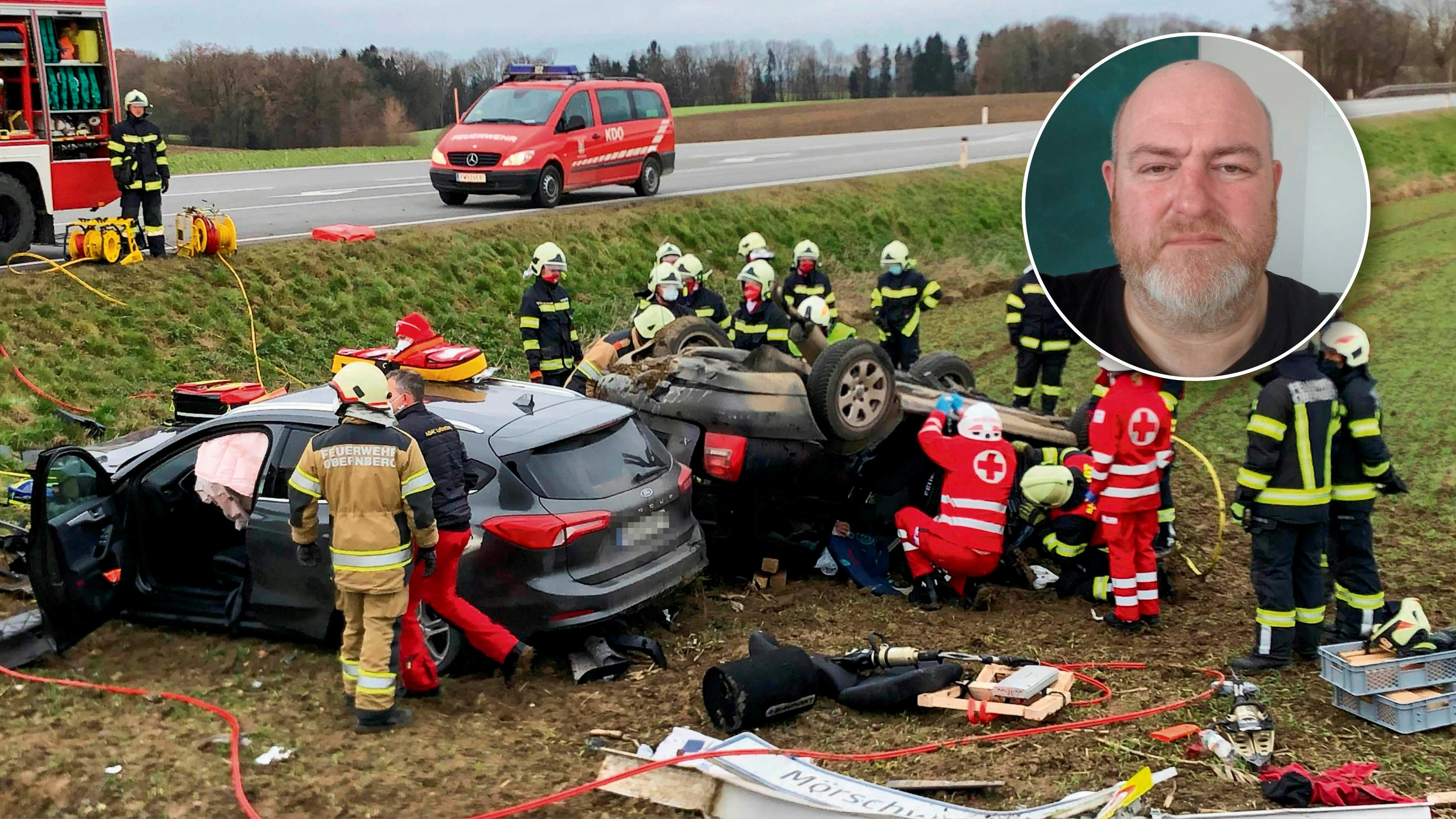 Immer wieder kommt es auf der B148 zu schweren Unfällen, wie hier am Foto ein früherer Unfall. Martin Seidl (51) kritisiert: "Die Politik müssten endlich etwas unternehmen".