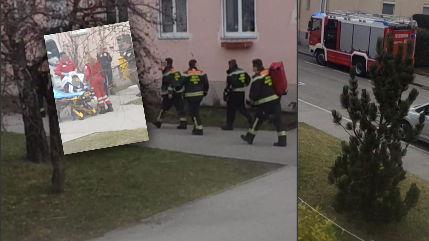 Großer Blaulichteinsatz in Wien-Favoriten. Eine ältere Dame verschluckte sich beim Frühstücken.